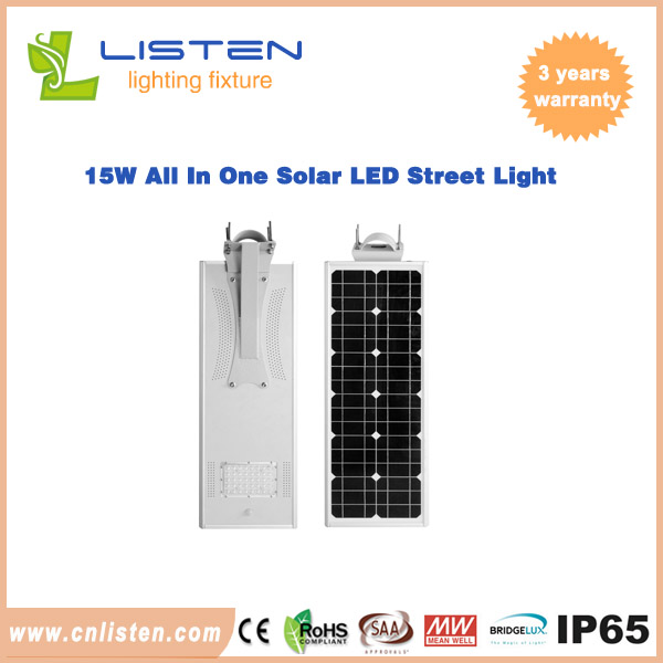 15W/20W CE RoHS IP65 Approved Integrated Solar LED Street Light 