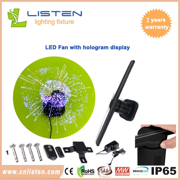 LED fan with hologram display